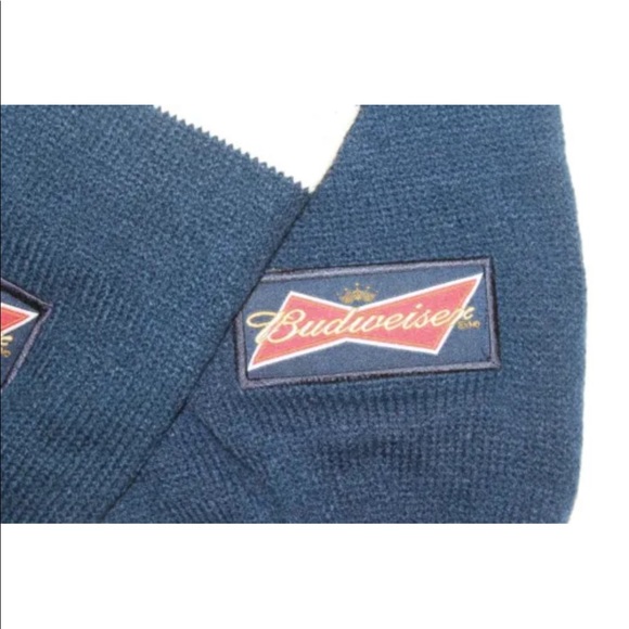 Budweiser Men Scarf Blue White Stripe Brewery Beer 49X7 Inches Winter - Picture 6 of 7